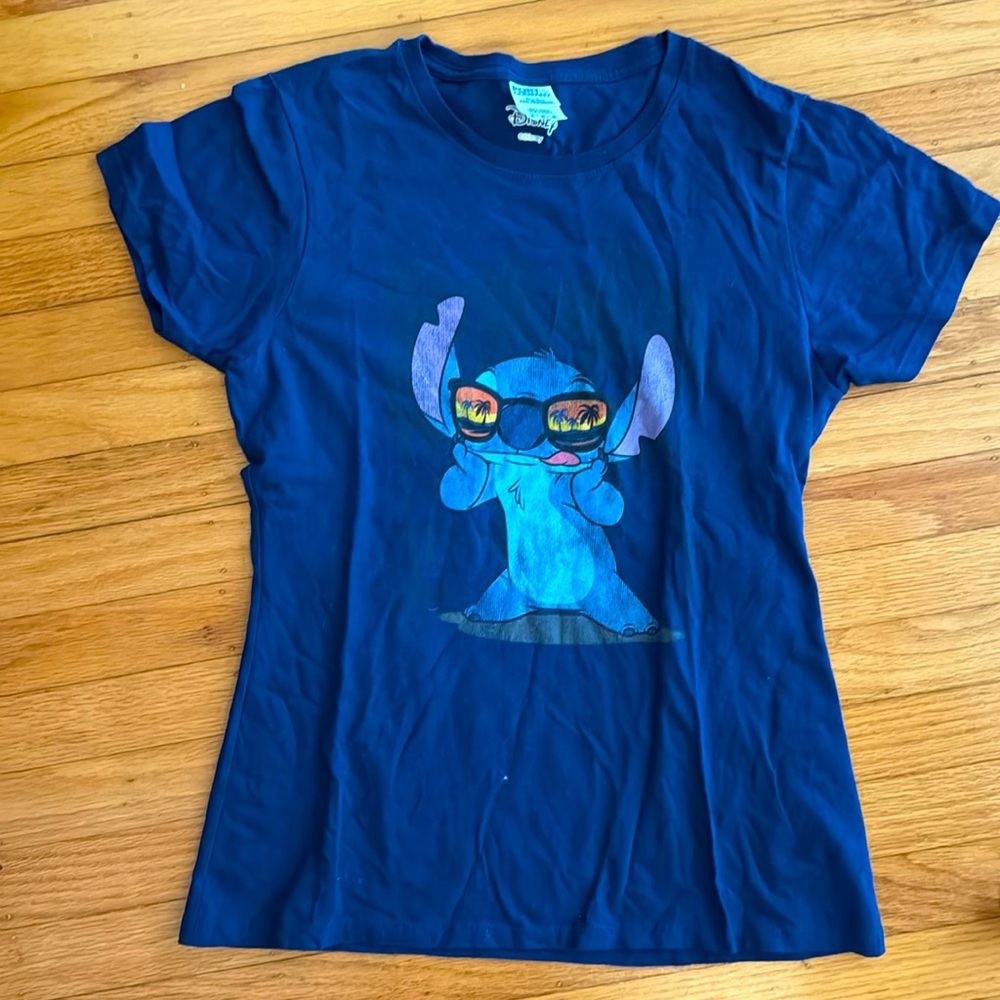 Blue Disney Stitch character fitted Women’s tshirt.
